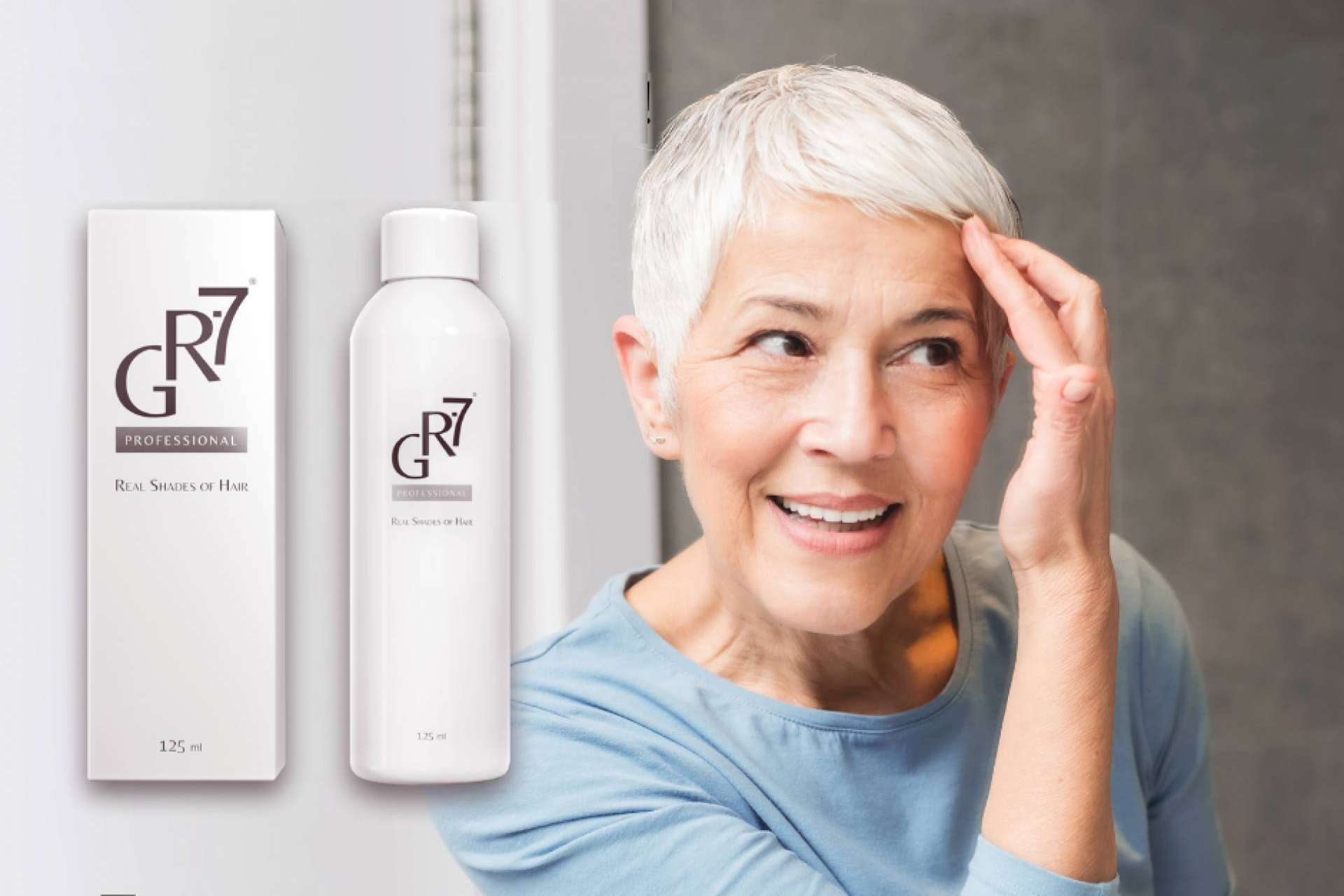 Una loción que no sensibiliza y no tiene efectos secundarios, tapar canas sin tinte es posible con GR-7 Professional