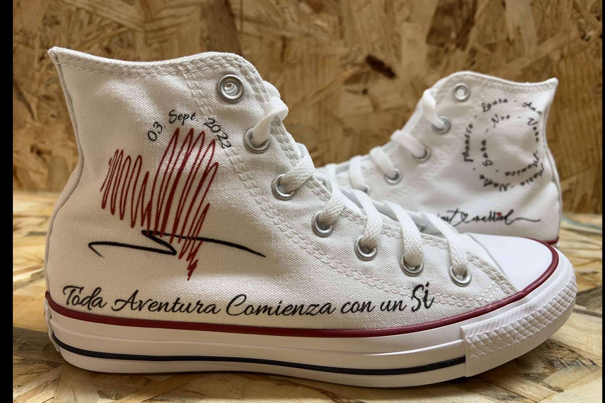 Zapatillas únicas con la personalización de AMM Aerografía