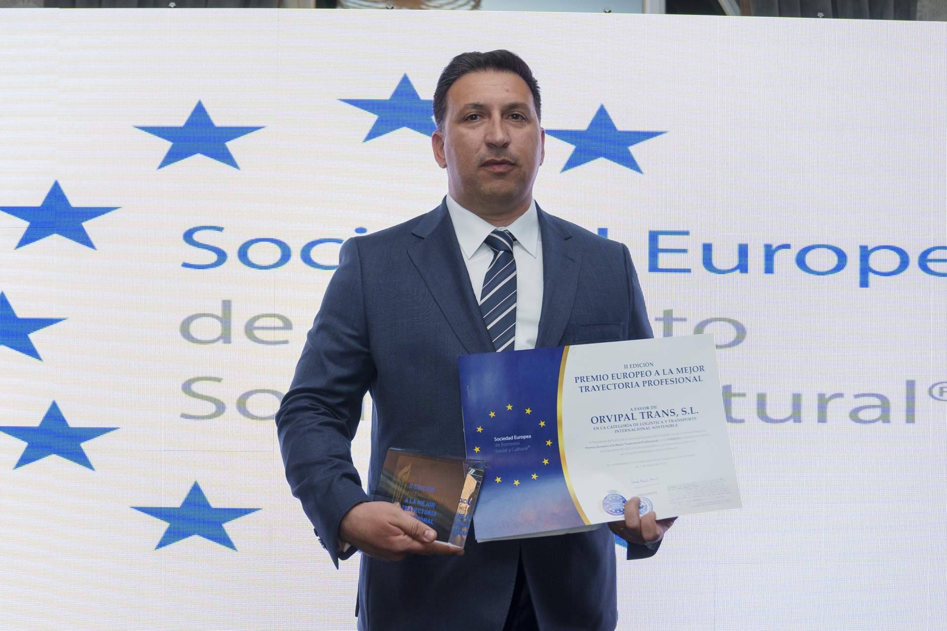 La empresa Orvipal, premiada en la II Edición del Premio Europeo a la Mejor Trayectoria Profesional