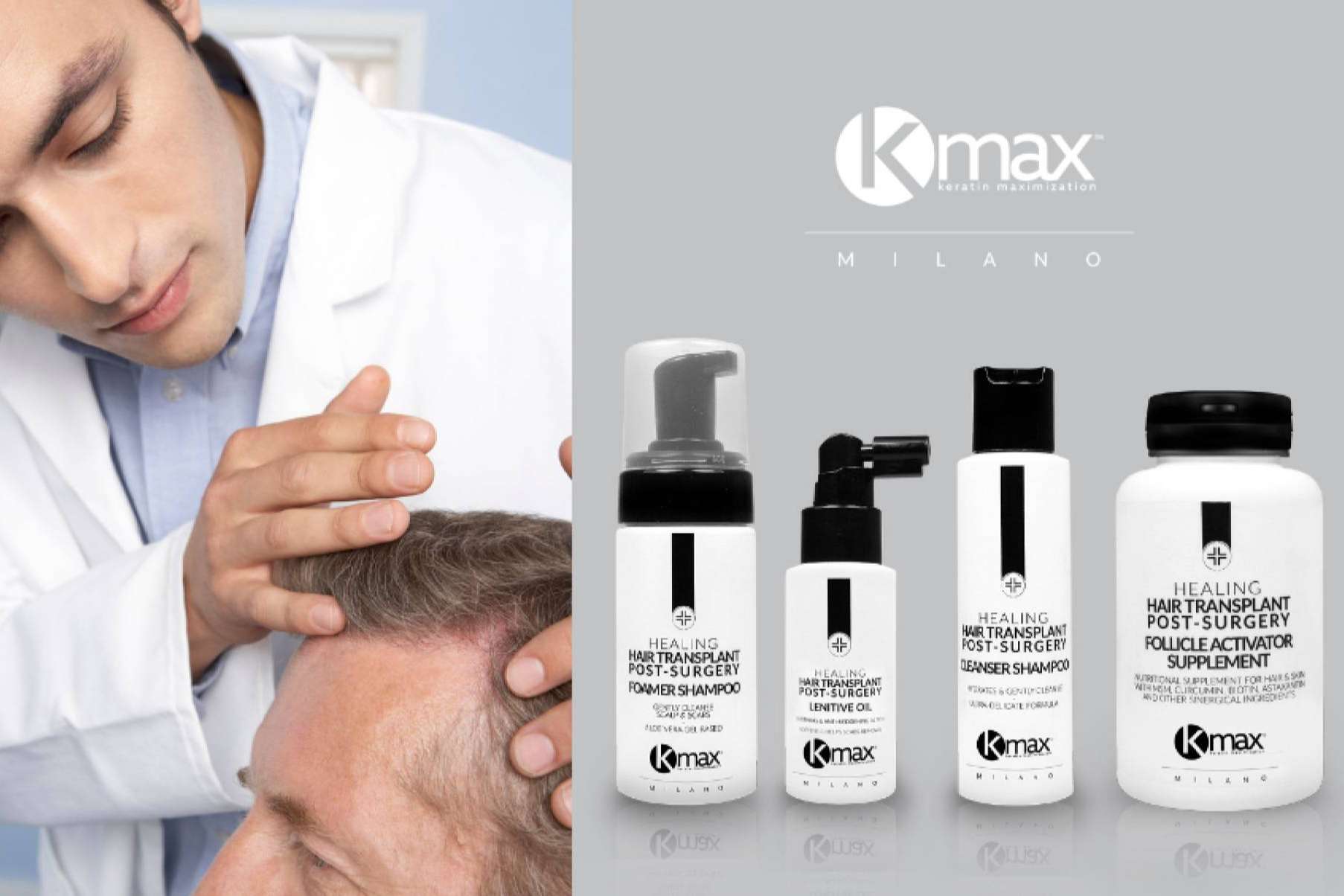El éxito de un post-trasplante capilar, con los productos de Kmax