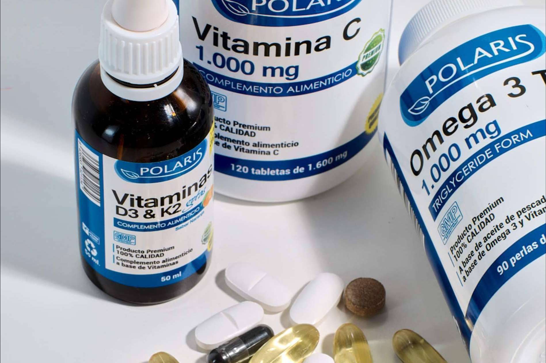 Suplementos y vitaminas fabricados por la compañía Polaris Fórmula