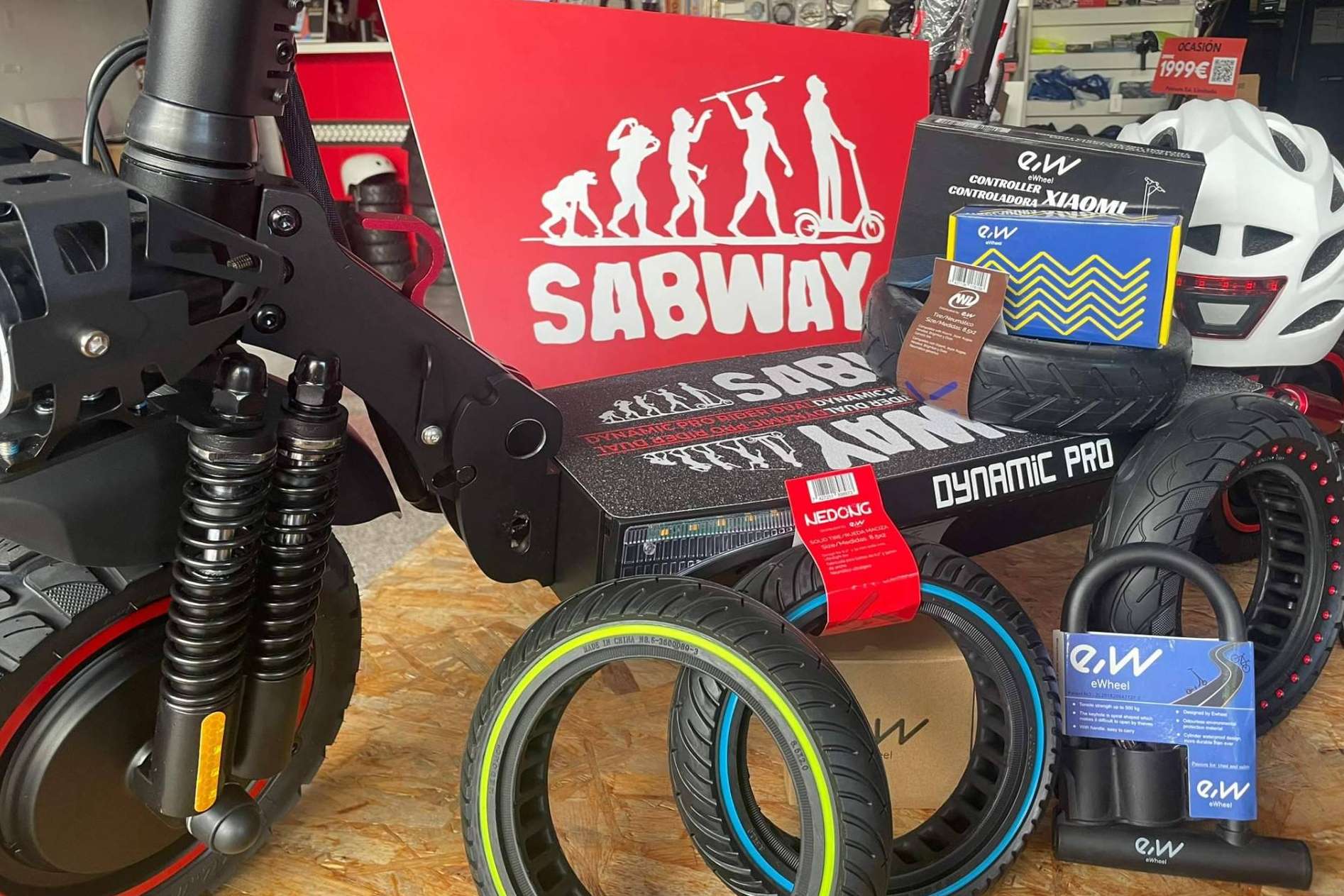 SABWAY y Ewheel en Colaboración para ofrecer los mejores recambios y accesorios para patinetes eléctricos en España.