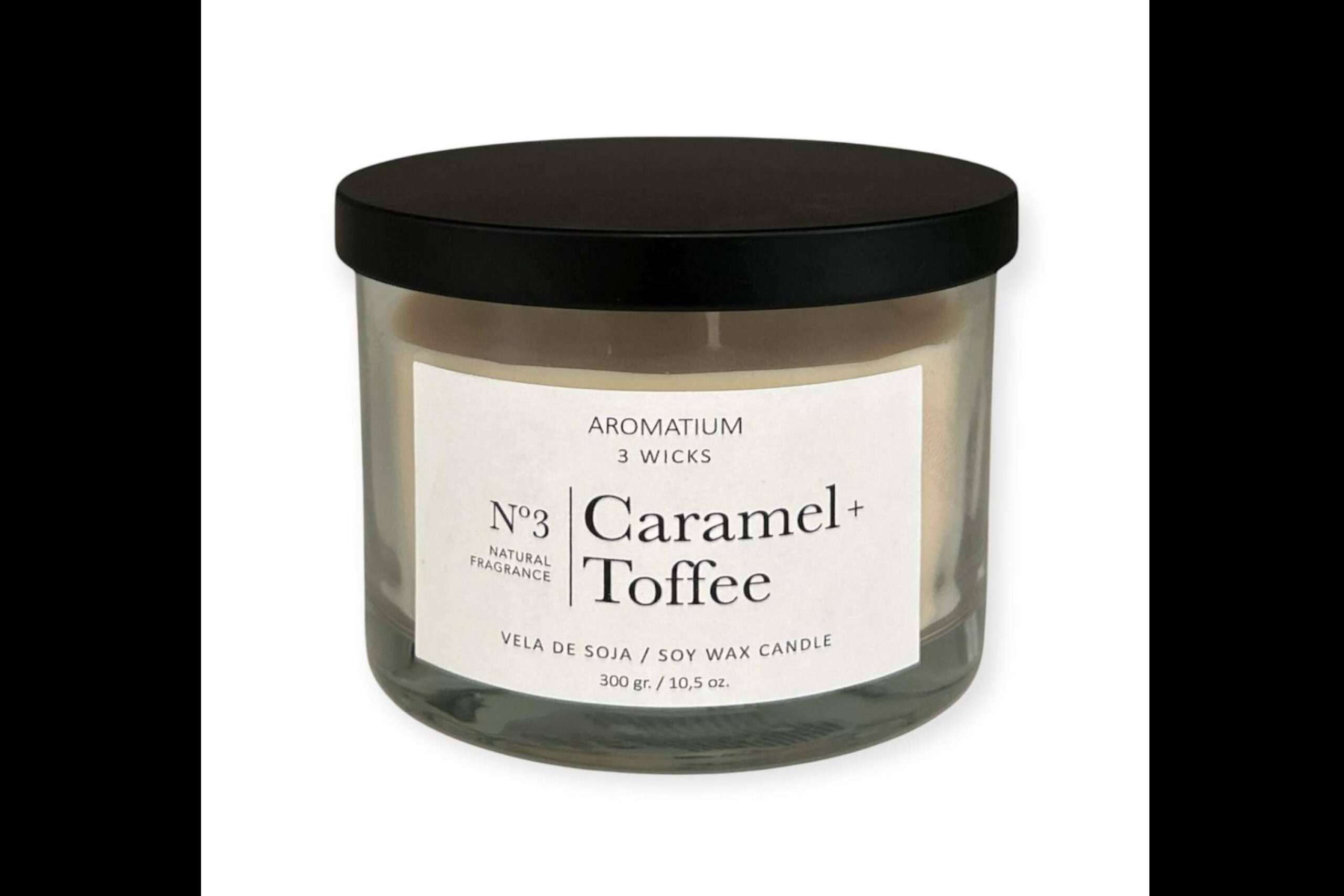 Caramelo y Toffee, el aroma navideño de La Boutique de las Velas en una vela de soja de 3 mechas