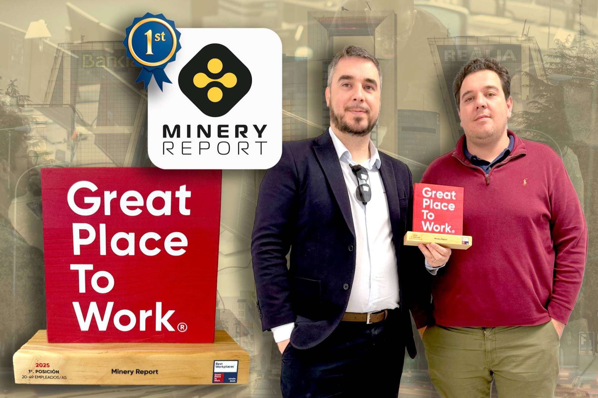 Reconocimiento a Minery Report como mejor empresa para trabajar en España en su categoría